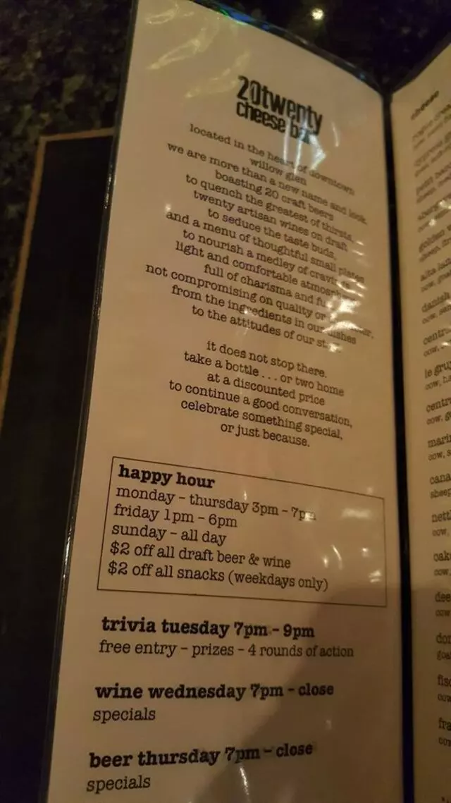 20twenty cheese bar