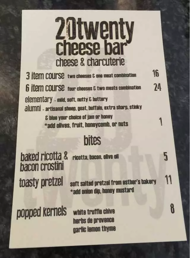 20twenty cheese bar
