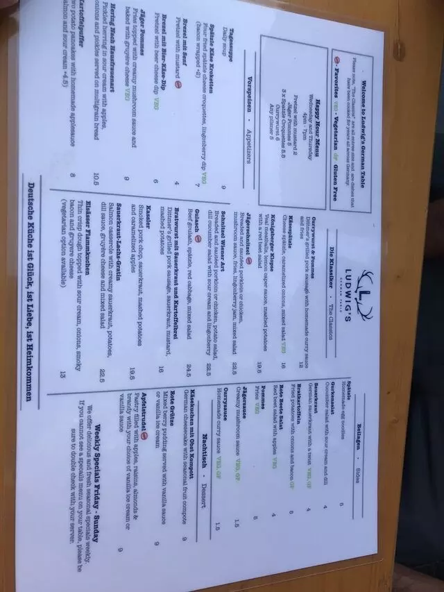 Ludwigs German Table